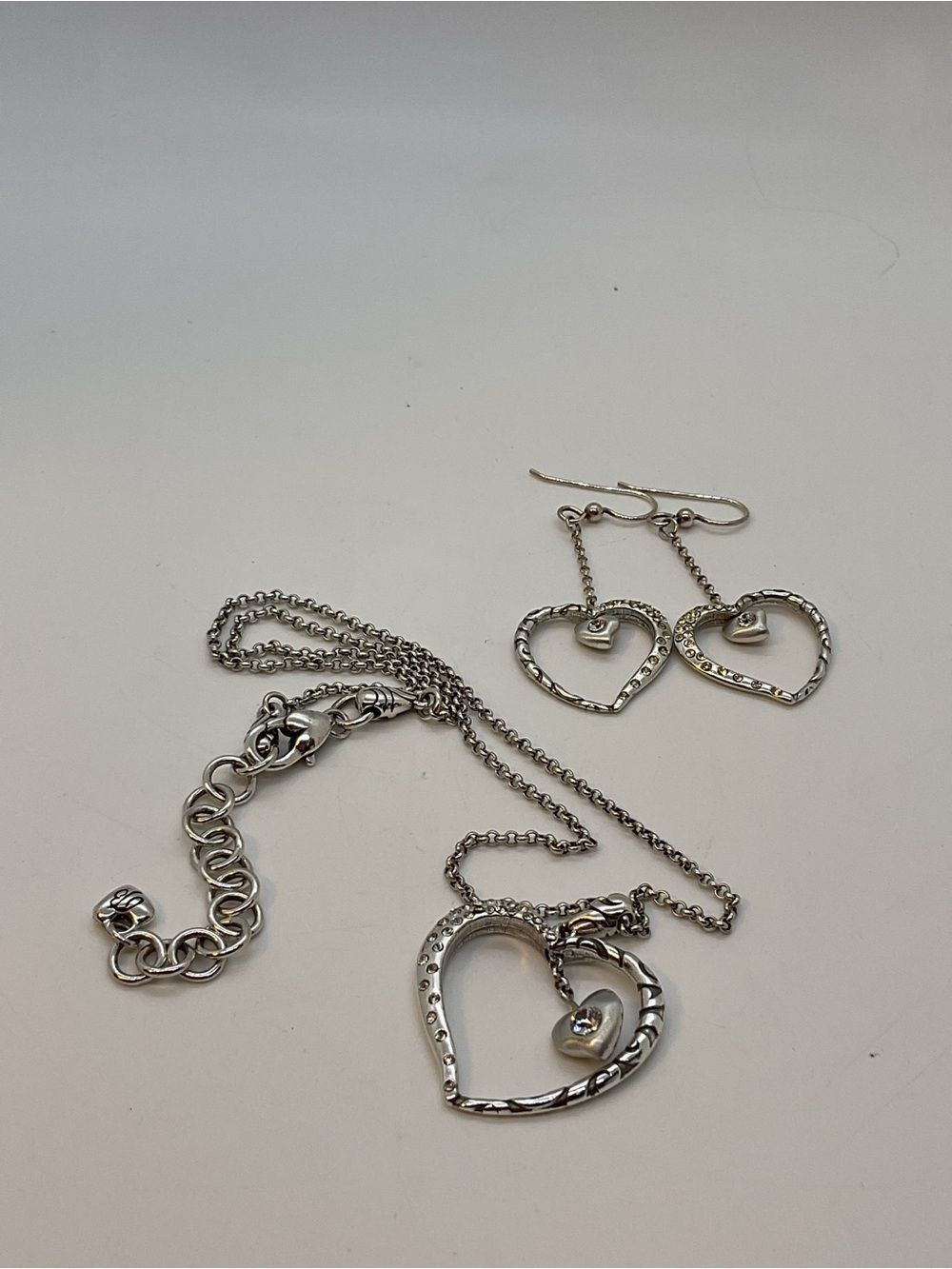 Brighton Glitter Heart Pendant Necklace and Earrings Set - Picture 6 of 6